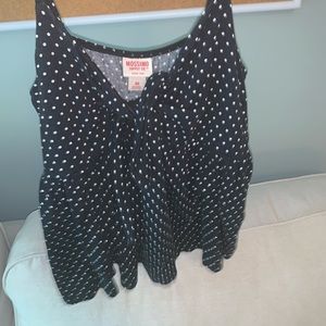 Black and white polka dot top